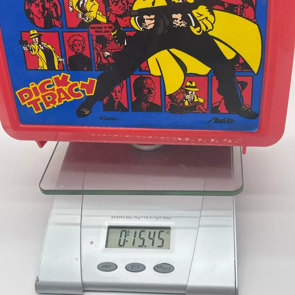 Dick Tracy Lunchbox Thermos Aladdin Disney Brand Red Vintage 1990
